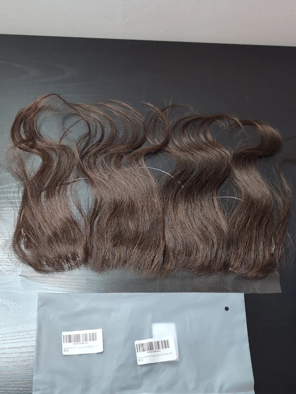 12 In Dark Brown #4 2x13 Full Lace Base Human Hair Frontal Hairline Topper